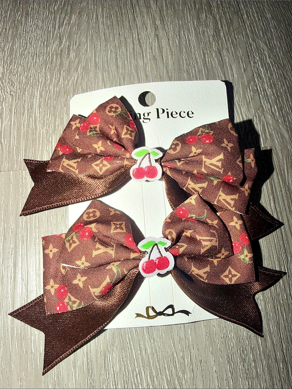 Louis Vuitton Cherry Print Hair Bows Clips New
